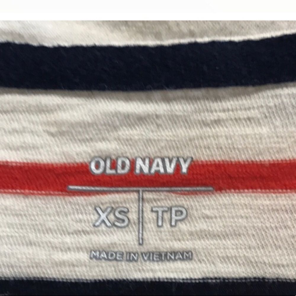 Old Navy XS Striped Red, White, & Black Cotton Top - Picture 4 of 4